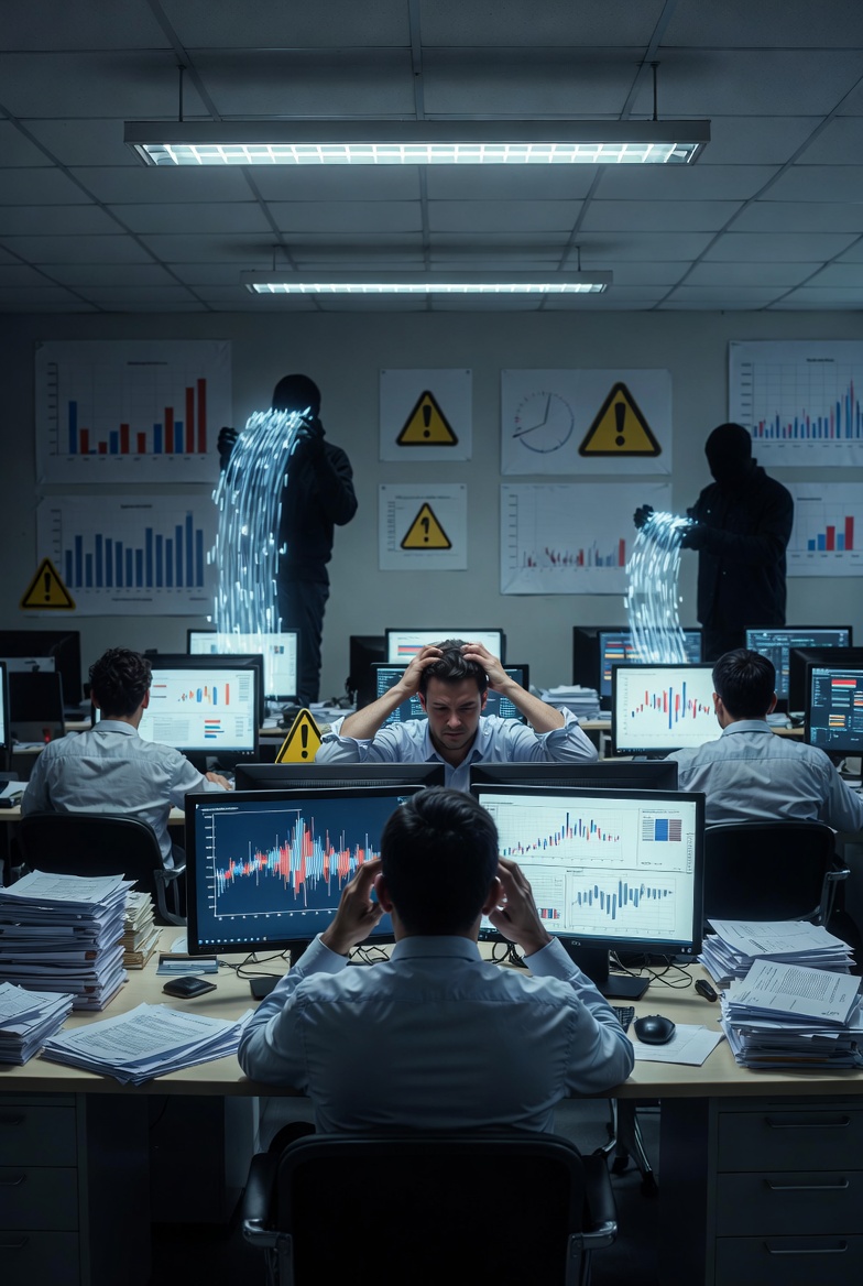 AI data leaks in small and large office environment visualised