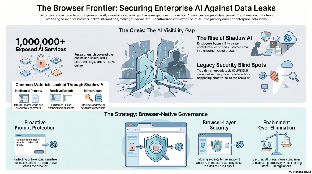 The browser frontier: securing enterprise ai against data leaks infograph